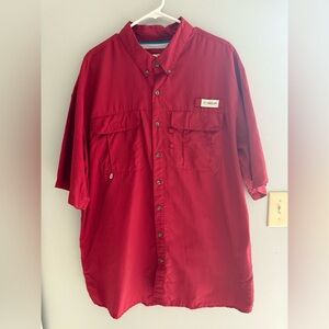 Magellan Outdoors Fish Gear Shirt Men’s XL Red Relaxed Fit Vented Short Sleeve